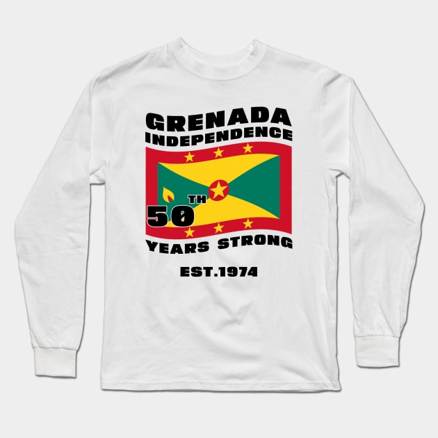 Grenada Independence Day Grenadian 50th celebration Grenada Long Sleeve T-Shirt by DesignergiftsCie